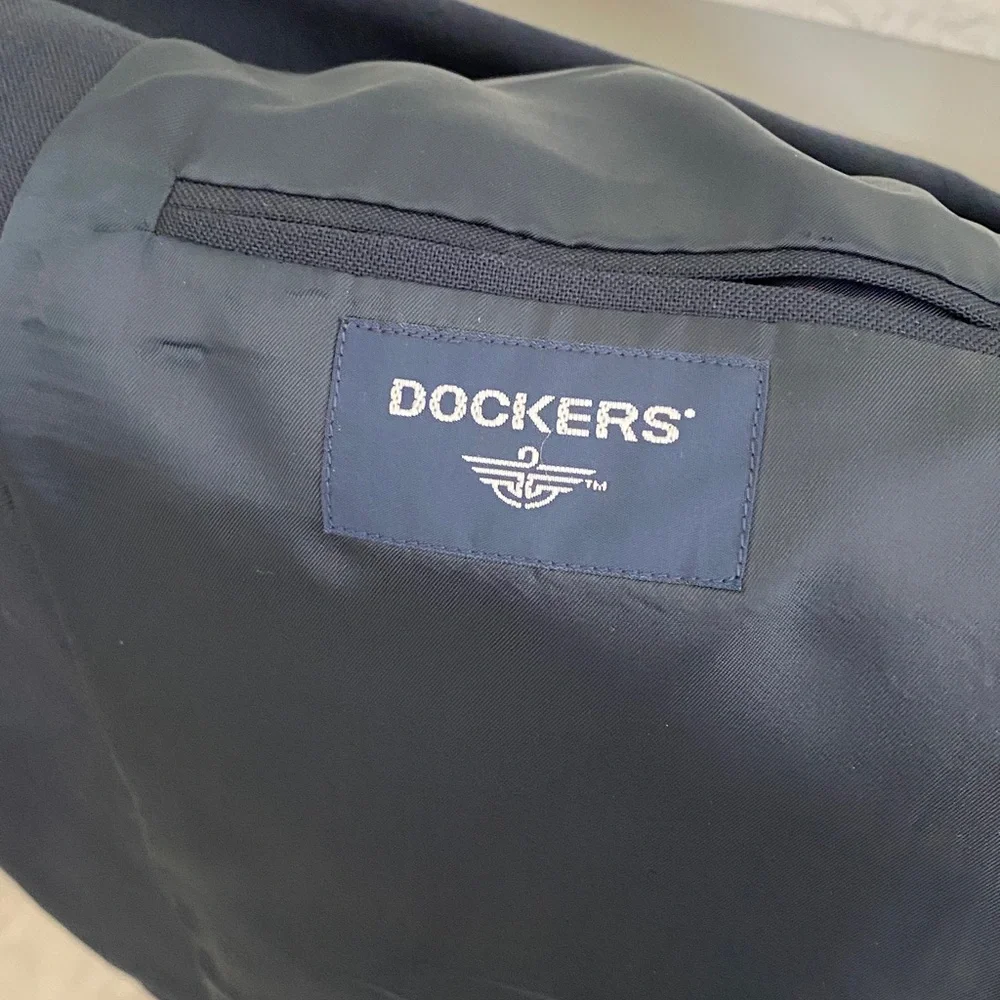 Dockers Mens Navy Blue Wool Blend Blazer Sport Coat size 44R